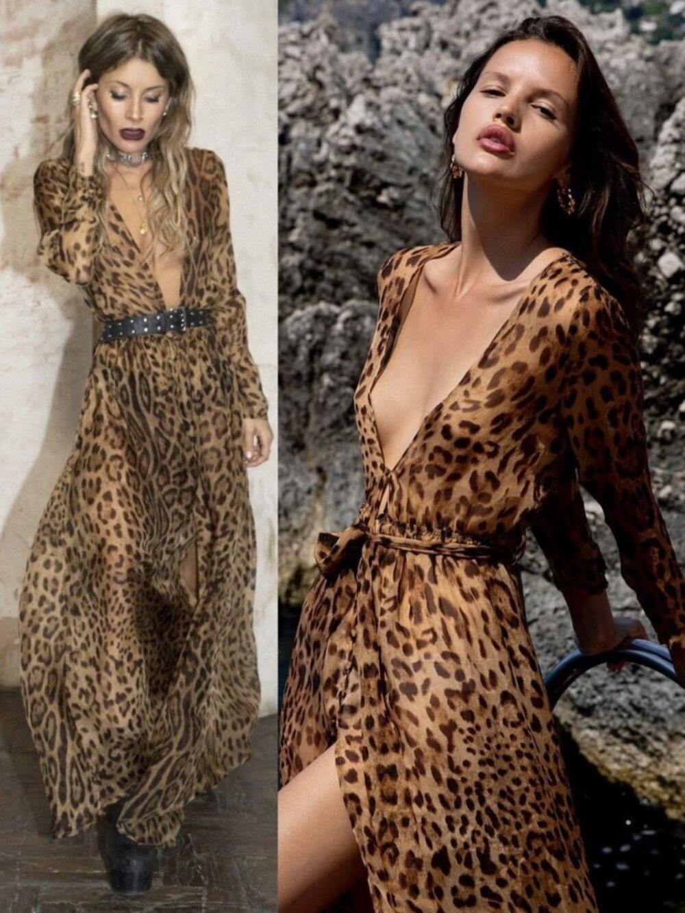 Rat & Boa Rafaela Dress Leopard Animal Print Silk Chiffon Belted Maxi Size XXS